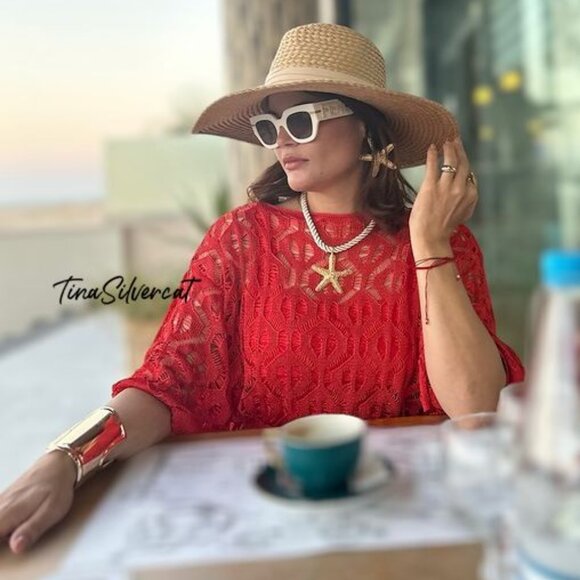 BLOGGER'S FAVE! Zara Red Knit Tunic Dress NWT - Picture 13 of 16